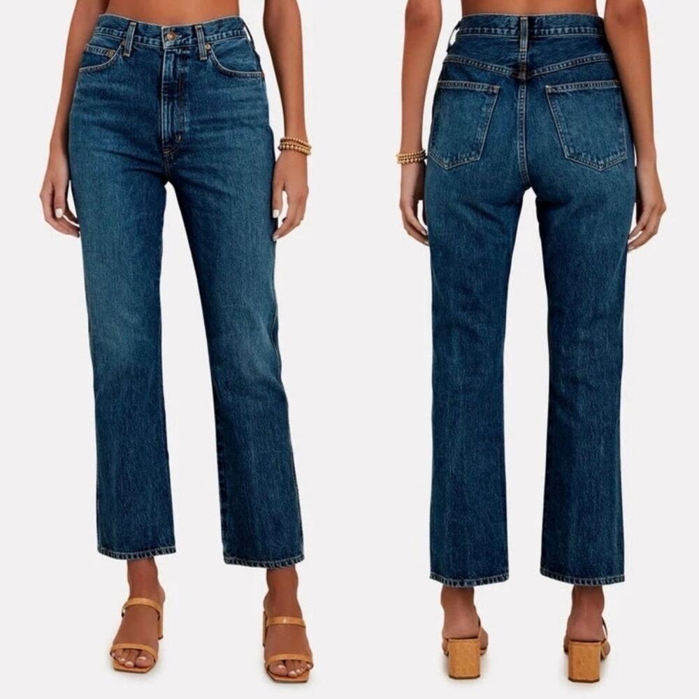 Agolde 90s Pinch Waist Jeans High Rise Dark Wash Crop Ankle Length Size 32